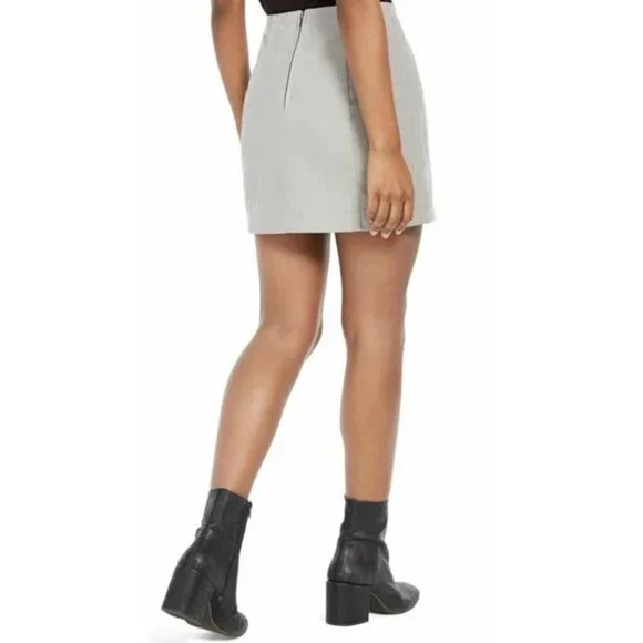 Free People Faux White Leather Mini Skirt Size 12 New With Tags - Picture 7 of 10